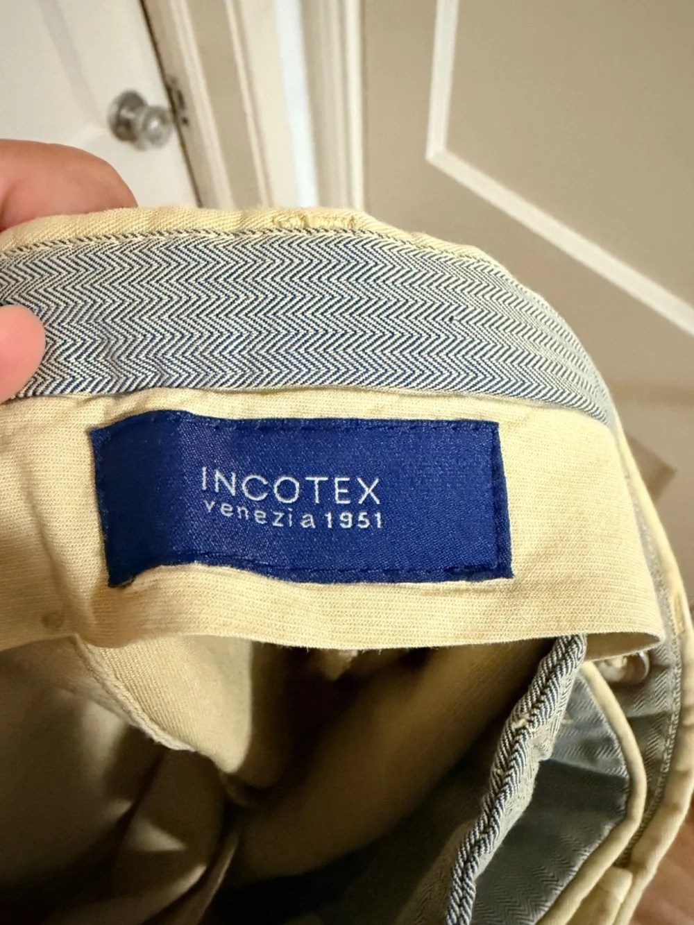 Incotex Venezia 1951 Chinolino Cotton Linen Chino Pants Men’s 42 Beige Italy